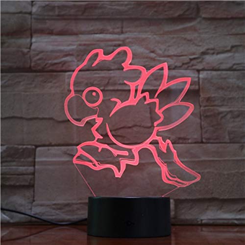 Laufendes Küken 3D Nachtlicht 7 Farben Ändern Illusion Lampe Touch Fernbedienung Schlafzimmer Büro Raumdekoration Lampe Geburtstag Weihnachtsgeschenk