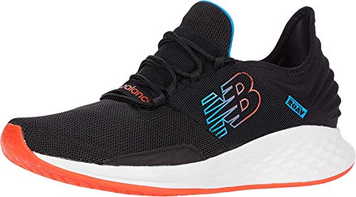 New Balance Men's Fresh Foam Roav V1 Sneaker, Black/Neo Flame/Vision Blue, 7 W US
