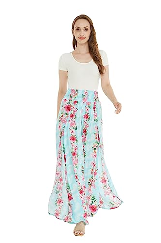 Matchable Couple Hawaiian Luau Shirt or Wide Legged Pants in Pink Turquoise, Hibiscus Vine2