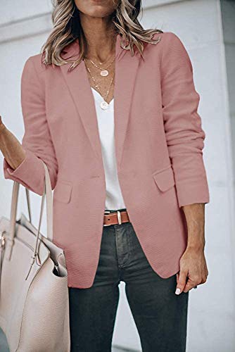 Cicy Bell Womens Casual Blazers Open Front Long Sleeve Work Office Jackets Blazer(Nude Pink,Small) #TOP3