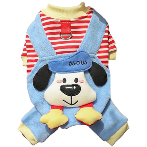 AttRex 犬用コート 防寒 暖かい 秋冬服 犬服 つなぎ ロンパース 小型犬 中型犬 大型犬 ドッグウェア 可愛い Tシャツ 柔らかい 防寒 暖かい 着脱簡単 アウトドア 散歩 Dリング付き (S,ロンパース・レッド)