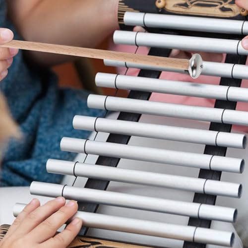 1 par de baquetas para glockenspiel de mango corto con cabeza metálica para xilófono miniatura 4