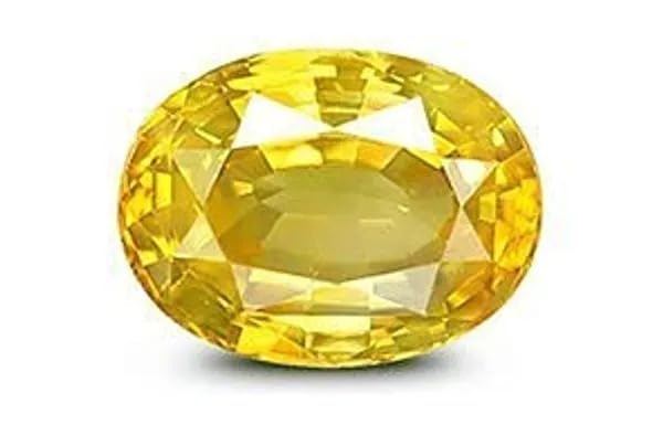 Piedra preciosa de zafiro amarillo natural y auténtico Pukhraj de calidad AAA