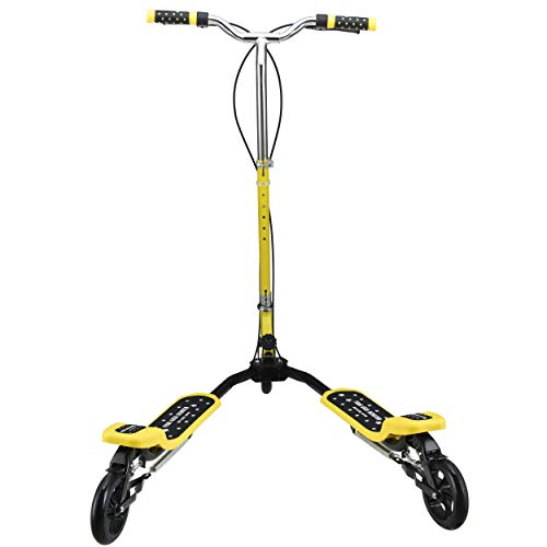 Dabao Scooter Height Adjustable And Foldable 3 Wheels Sliding Kids Double Pedal Frog Kick Scissor Fashion Sport Scooter For Children Or Adults (Red) #TOP3