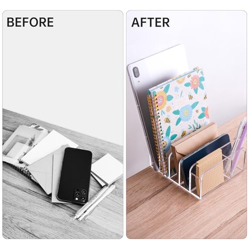 NiHome Clear Acrylic Letter Rack, Multipurpose Letter Holder and Organizer for Home, Office, and Classroom, Durable Anti-Slip Design for Efficient Space Utilization. - Cosy Home Interiors NiHome Clear Acrylic Letter Rack, Multipurpose Letter Holder and Organizer for Home, Office, and Classroom, Durable Anti-Slip Design for Efficient Space Utilization. - Image 5