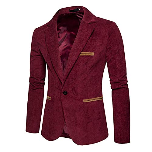 YKARITIANNA Men's Work Suits Autumn Winter Casual Corduroy Slim Long Sleeve Coat Suit Jacket Blazer Tops