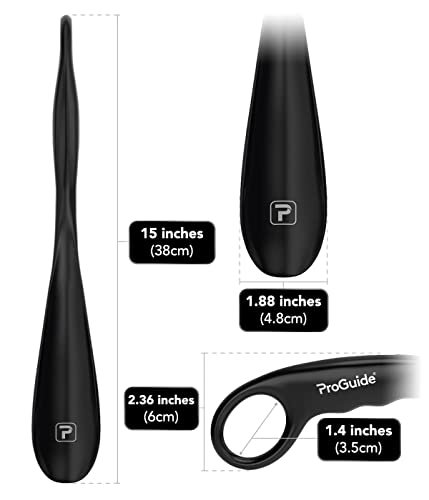 Professional Long Handled Shoe Horn | 17 Inch Solid Metal Shoehorn For Seniors, Men, Women | Unbreakable, Unbendable, Unbelievable (Black) #TOP3