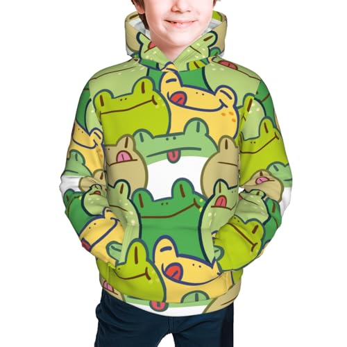 Cartoon Frog Kid Hoodies Boys Sweatshirts Girls Pullover with Pocket3