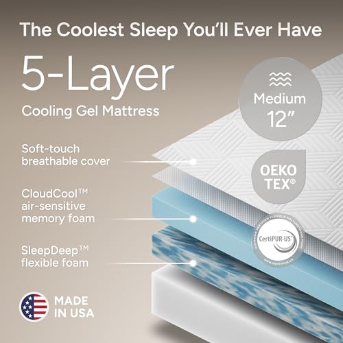 Image of SFE Split King Adjustable Bed Frame with Mattress - 12 inch Gel Memory Foam - Zero Clearance, Electric Massage, Wireless Remote for Head & Foot Lift, Zero Gravity - Underbed Lights & 4 USB Ports