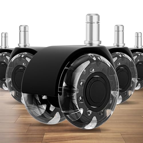 2 Inch Office Chair Wheels-Heavy Duty Rubber Casters for