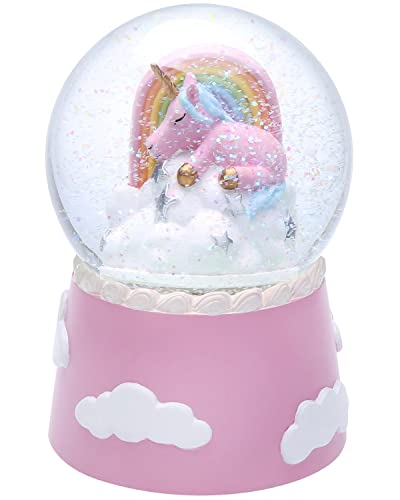 SDGINA Snow Globes for Girls - Unicorn Snow Globe with Music, Color Changing Snow Globes for Kids, 100mm Water Globes for Kids Snowglobes for Girls, Great Musical Rainbow Snow Globe for Granddaughter