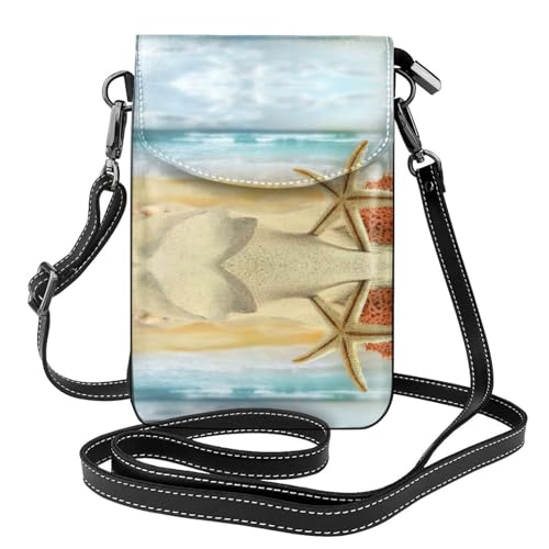 Petit sac bandoulière femme cuir végétalien léger motif marin