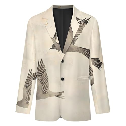 Artistic Flying Birds Pigeon Men’s Casual Blazer 2 Button Suit Jacket Business Wedding Party Coat Lightweight Suit Jackets4