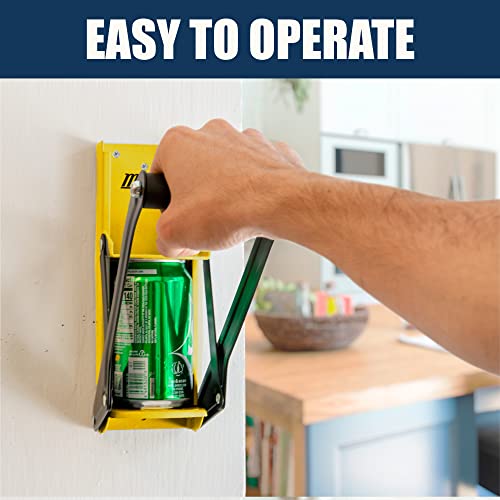 Mckay 12 Oz. Metal Can Crusher, Heavy-Duty Wall-Mounted Smasher For Aluminum Seltzer, Soda, Beer Cans And Bottles For Recycling, Gadgets For Home (Yellow) #TOP3