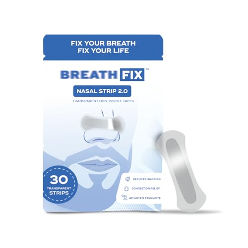 Image of BREATH FIX Transparent Nasal Strips 2.0 | Enhances Sleep | Supports Nasal Breathing | Skin-Friendly & Flexible Fit | Sweat-Resistant | CDSCO Approved | 30 Strips