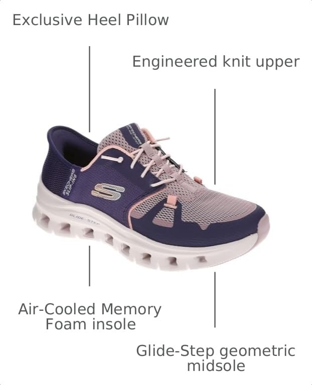 Image of Skechers Sport Slip-Ins: Glide-Step Pro-150420 Women's Slip On, 8 C /D US, Purple-Coral