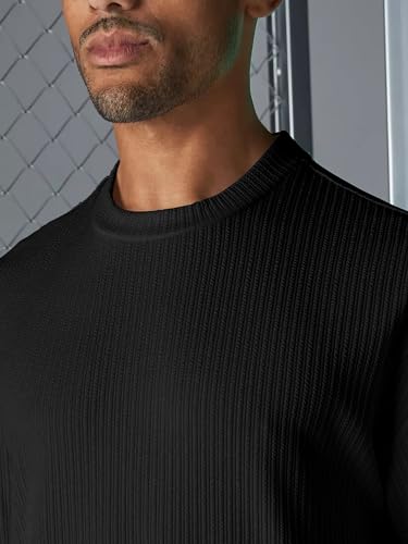 Image of Maniac || Mens || Solid || Round Neck || Half Sleeve || Seersucker || Cottonblend || Oversized || T-Shirt