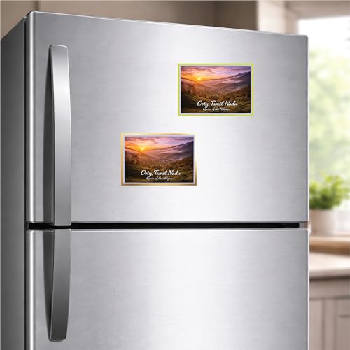 Image of Decorative Fridge Magnet with Glowing Border | Pack of 1 (Ooty, Tamil Nadu - Queen of the Nilgiris, 4x3 inch - Fluorescent Border)