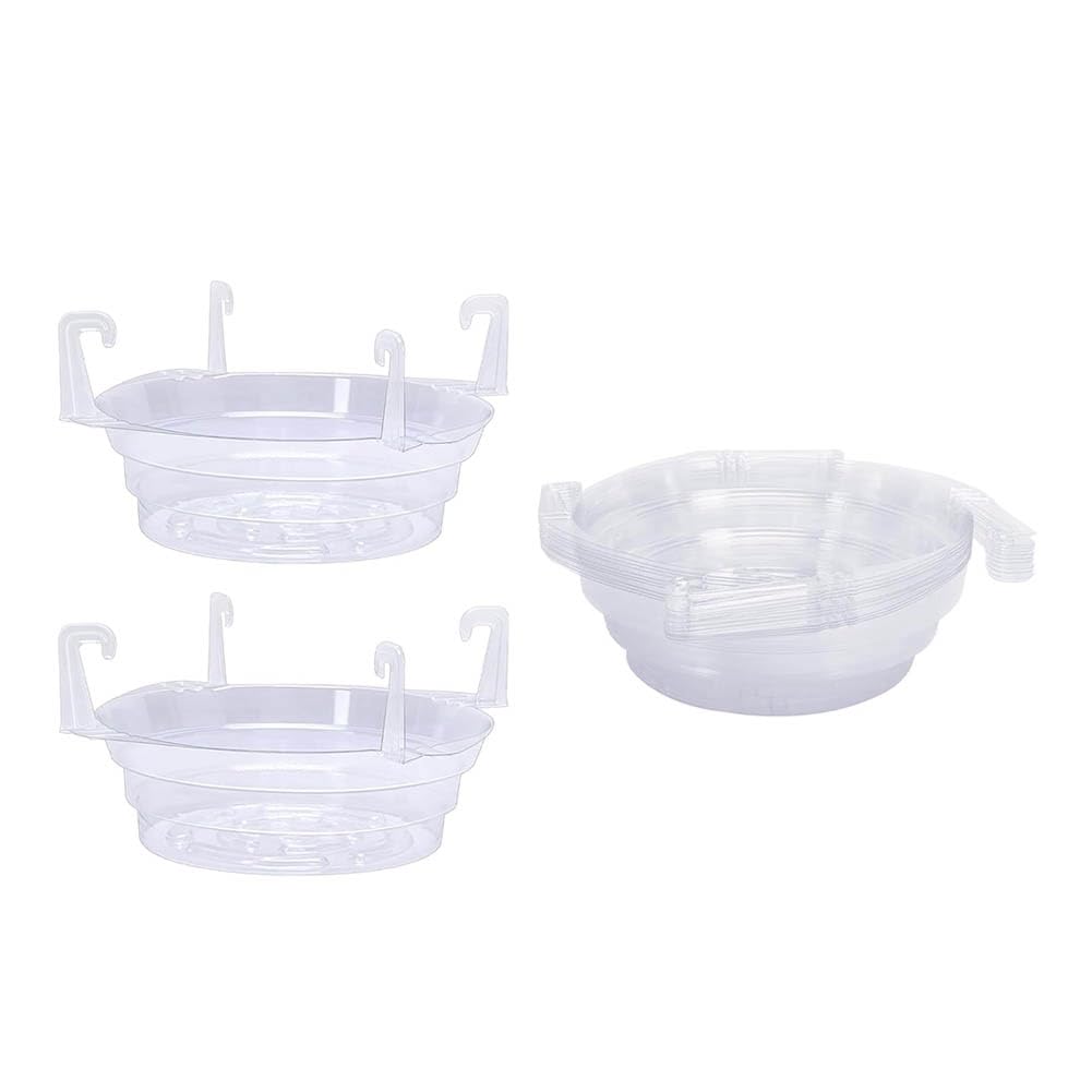 CTRLZS 15 Pcs Clear Plastic Plant Water Catcher Tray-Hanging Saucers Drip Pans for Plants 12inch