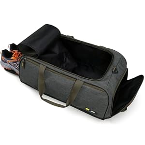 MIER Large Gym Bag for Men with Shoes Compartment Mens Lightweight Sports Travel Duffle Bags for Workout Fitness Weekender, 60L, Dark Grey