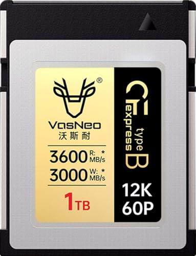 VasNeo CFexpress Type B メモリカード 1TB 読込3600MB/s 書込3000MB/s 12K/4K/RAW動画 高速連写対応 プロフェッショナル仕様 V-CFeB-1TB-4.0