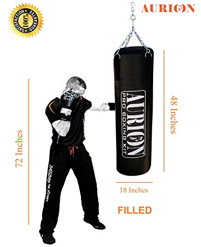 Aurion Army-Style Filled Heavy Punch Bag 4 FEET Boxing MMA Sparri...