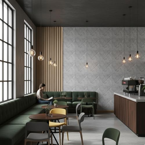 Image of Kayra Decor PVC Panel for Wall - Fluted Design White Marble Color 19.7 inch x 19.7 inch (Pack of 12) - Covers 32.34 Sq. Ft.