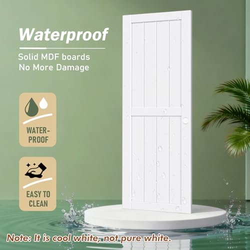 Image of FREDBECK White Sliding Closet Door 48x80(Double 25inch),Bypass Door H Frame