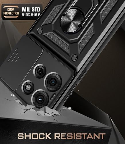 Image of for Motorola Moto G86 Power 5G Case with [2 Pack] Tempered Glass Screen Protector, for Moto G86 Power Case Heavy Duty Armor [Military-Grade] Protective，with Magnetic Stand Phone Cover Black