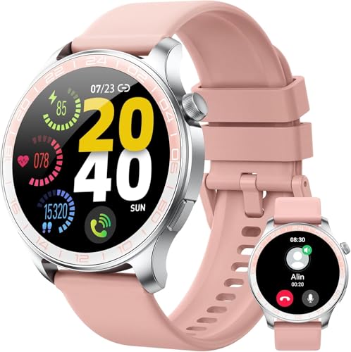 Smartwatch Damen, 1.43″ AMOLED-Display Touch Smart Watch mit Bluetooth-Anrufe, 100+ Sportmodi...