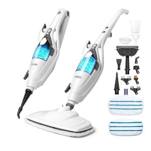 Image of VonHaus 10-in-1 Steam Mop – 1500W Floor Steamer & Handheld Steam Cleaner, Multi-Surface Chemical-Free Cleaning Electric Mop, 3 Steam Levels, 180° Swivel Head, 7m Power Cord, 400ml Tank & Attachments