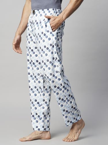 Image of Urban Scottish Men's Blue Checks Woven Cotton Pyjama with Side Pockets