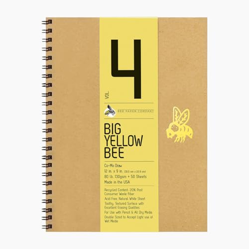 Bee Paper Company Big Yellow Bee Drawing Pad, 9 by 6-Inch, Como