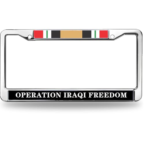 Image of Operation Iraqi Freedom Anti-Theft License Plate Frame US Army Veteran License Plate Frame for Veterans