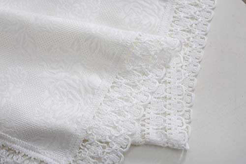 Bettop Square Tablecloth,Nightstand Tablecloth,Side Table Cover,Table Cloth For Bedside Table/ Nightstand/Night Table/Tea Table/End Table/Dressers,Table Dustcover Doilies For Furniture (White) #TOP7