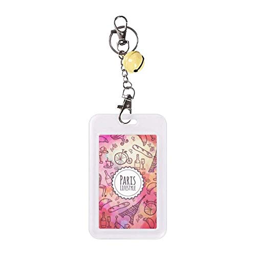 Étui pour carte de crédit Paris compact rose protection plastique motif cloche