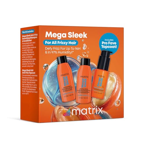Matrix Mega Sleek Mini Kit - 96H Frizz Control 12x Smoother Hair and Professional Hydration
