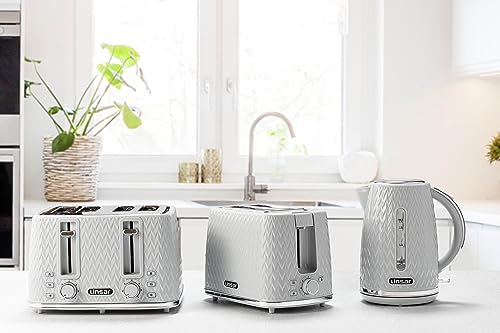 Linsar - 2 Slice Toaster - Unique Curved Texture - Defrost, Reheat, Cancel Functions - 7 Browning Levels, Wide Slots, Removable Crumb Tray - Automatic Switch Off - 930 Watt (White) - Image 4