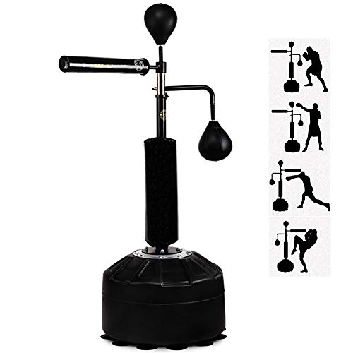 ボクシング パンチバッグ 立ち アダルト と 反応ターゲット、 反射 スピニングバー 高さ 調整可能、 スピードボール スパーリング ボクシング キック トレーニング
