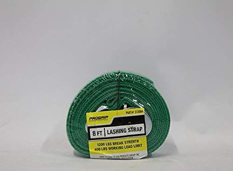 PROGRIP 512084 8 FT Lashing Strap, Green - 6 Pack