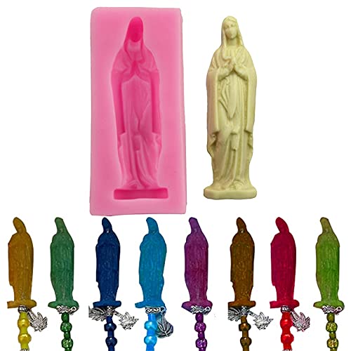 Silicone 3D Molds Virgin Mary Chocolate Cake Candle Ice Decoration Tool DIY Bakeware Molds Kit Resin Jewelry Pendant Making
