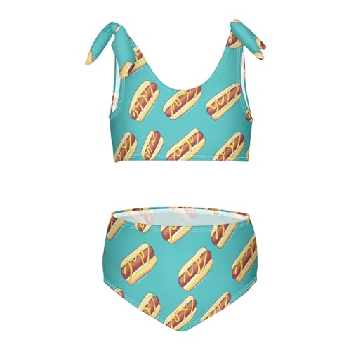 Wusikd Hot Dogs Girls Swimsuits Two Piece Turquoise Swimwear Bikini Set for for Girls Size 3T