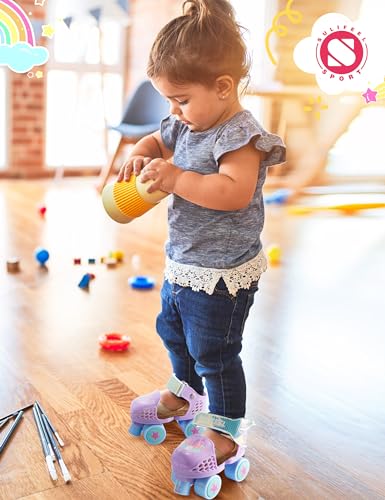 Sulifeel Kids Adjustable Quad Roller Skates,Toddler Beginner Roller Skates For Gilrs And Boys Age 2-5 Years Old Mermaid Purple thumb #5