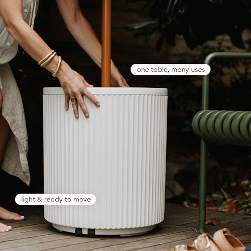 Image of Veradek Umbrella Side Table - Outdoor Patio Table with Umbrella Hole