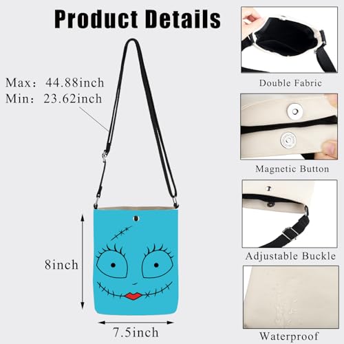 BDPWSS Cartoon Face Inspired Gifts Horror Movie Cossbody Bag Scary Movie Themed Gifts Spooky Season Gift2