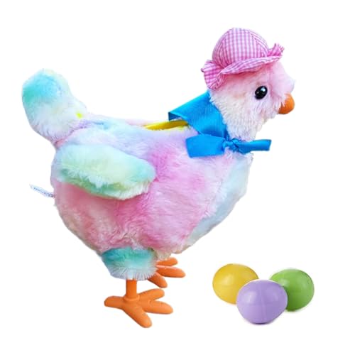 Plush Hundespielzeug,Elektrisches Huhn Mit Legen Eiern Funktion - Lustiger Futterautomat Mit Ei & Hähnchen Für Draußen, Haus & Welpen