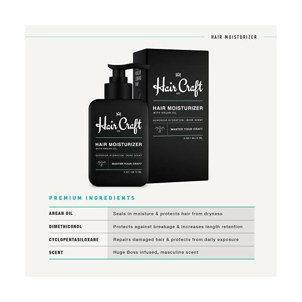 CRVFT Daily Leave in Conditioner For Men [OIL] | Men's Hair Moisturizer | Hair Oil For Men | For Dry and Damaged Hair (Thick, Curly, Frizzy, Long, & More) | Scented | (3oz) AM