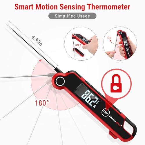 Image of LABART ThermoPro TP620 Instant Read Meat Thermometer Digital, Cooking Thermometer with Large Auto-Rotating LCD Display, Waterproof Food Thermometer Digital for Kitchen, BBQ, or Grill