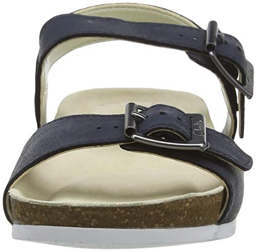 Clarks Boy's^Boy's River Sand K Sandal, Navy Leather, 1 UK2