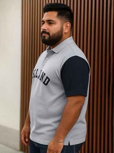 Image of Maniac Mens Printed Polo Neck Half Sleeve Cotton Oversized T-Shirt for Men - Casual Cotton Tee